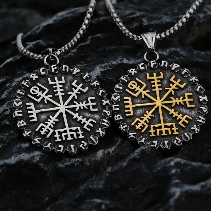 WorldNorse Classic Odin Viking Compass Rune Necklace