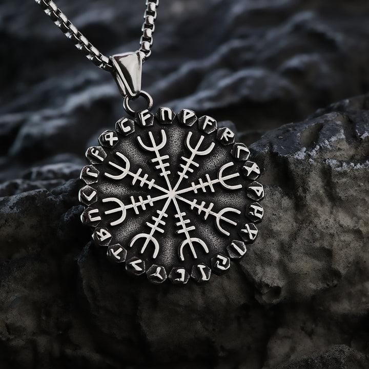 WorldNorse Classic Odin Viking Compass Rune Necklace