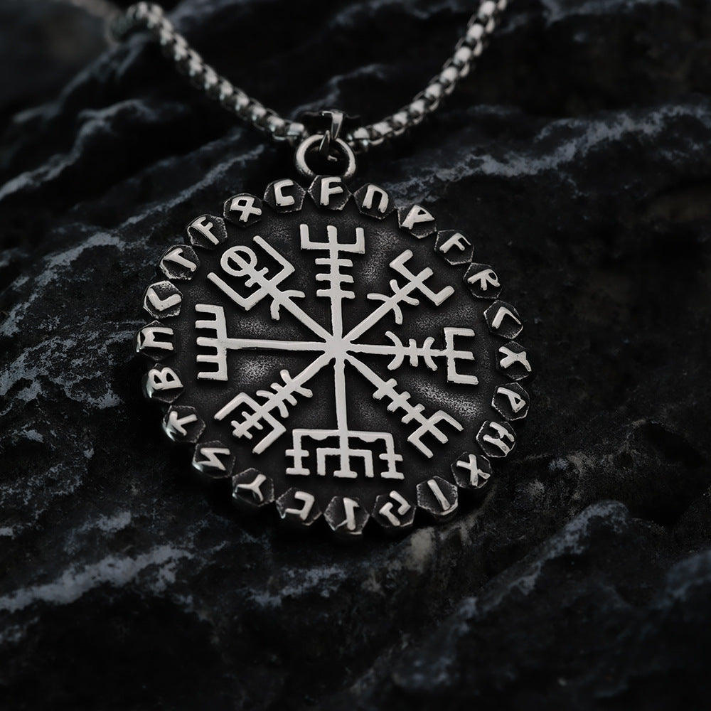 WorldNorse Classic Odin Viking Compass Rune Necklace