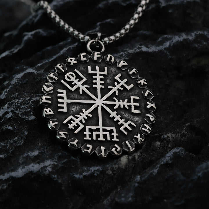 WorldNorse Classic Odin Viking Compass Rune Necklace
