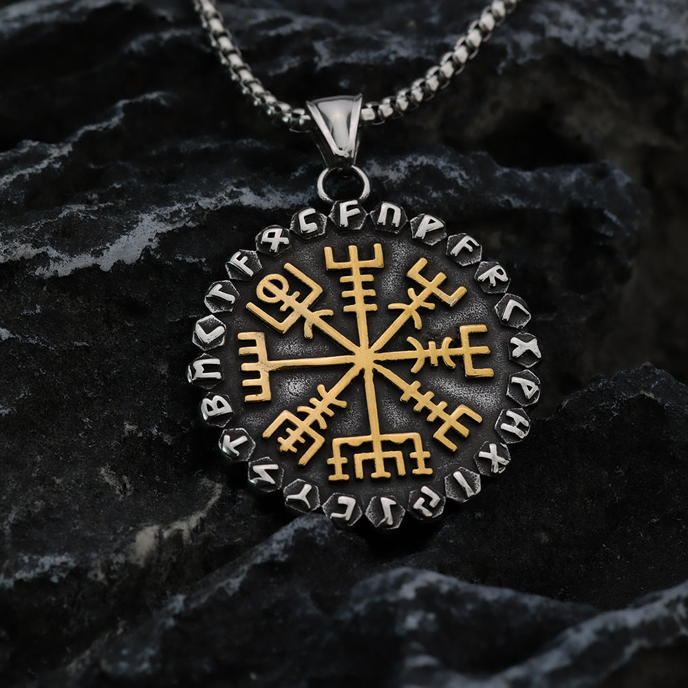 WorldNorse Classic Odin Viking Compass Rune Necklace