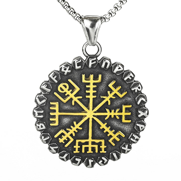 WorldNorse Classic Odin Viking Compass Rune Necklace