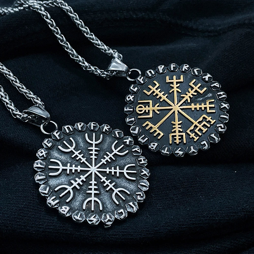WorldNorse Classic Odin Viking Compass Rune Necklace