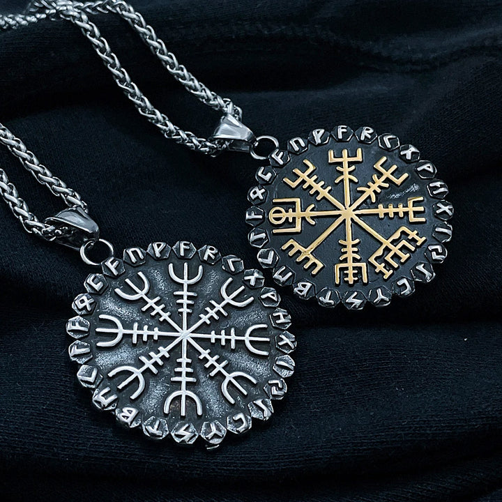 WorldNorse Classic Odin Viking Compass Rune Necklace
