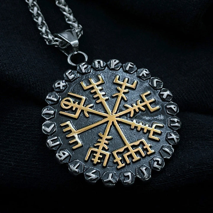 WorldNorse Classic Odin Viking Compass Rune Necklace
