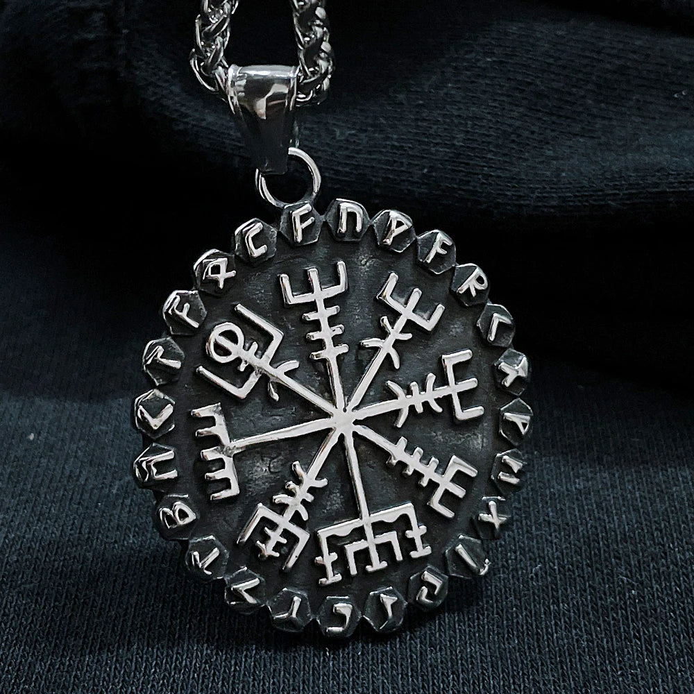 WorldNorse Classic Odin Viking Compass Rune Necklace