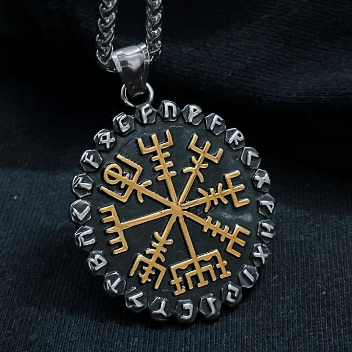 WorldNorse Classic Odin Viking Compass Rune Necklace