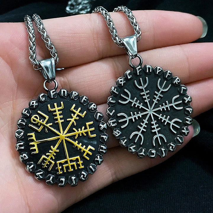 WorldNorse Classic Odin Viking Compass Rune Necklace
