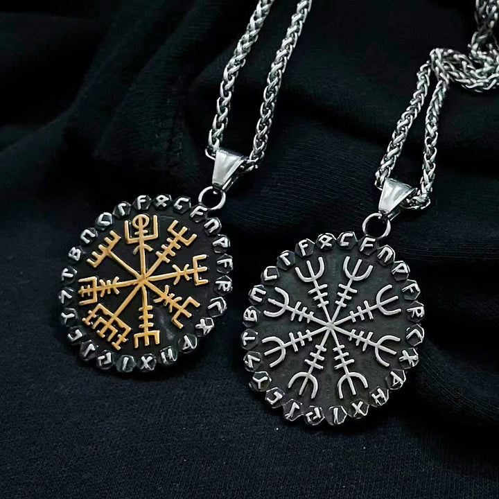 WorldNorse Classic Odin Viking Compass Rune Necklace