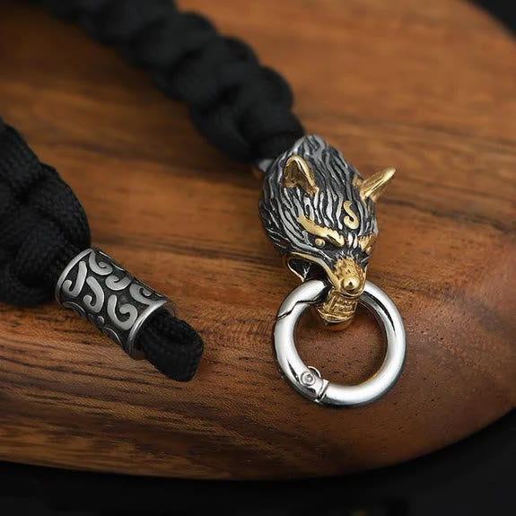WorldNorse Nordic Mjolnir Wolf Head Bracelet