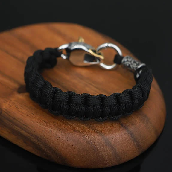 WorldNorse Nordic Mjolnir Wolf Head Bracelet