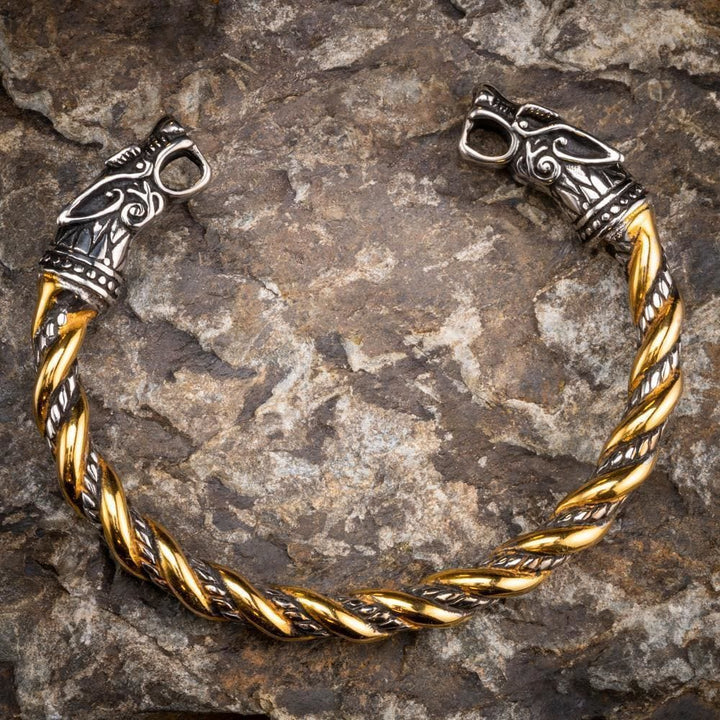 WorldNorse Norse Dual Head Dragon Bracelet