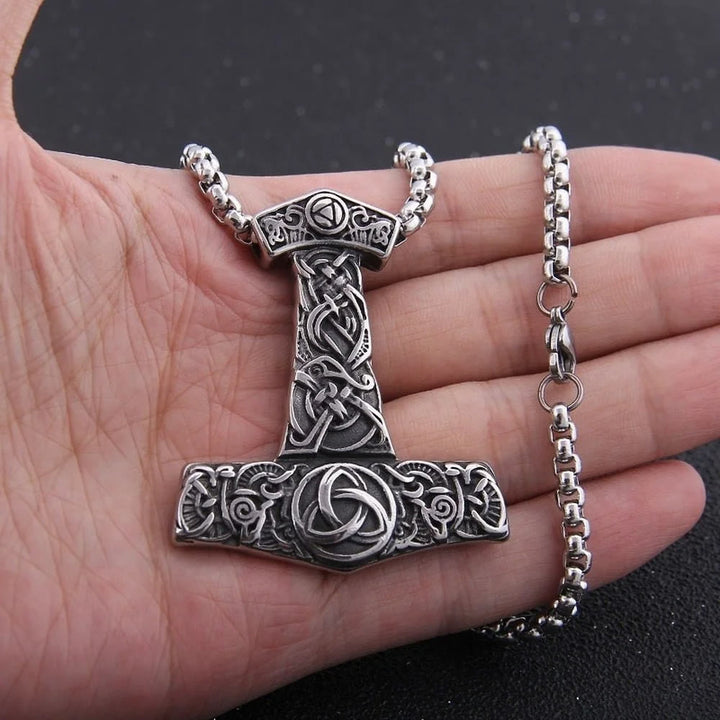 WorldNorse Stainless Steel Mjolnir Viking Necklace