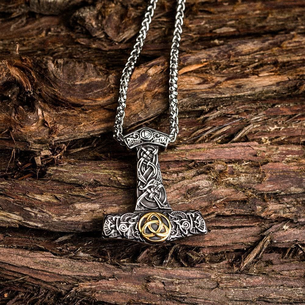 WorldNorse Stainless Steel Mjolnir Viking Necklace