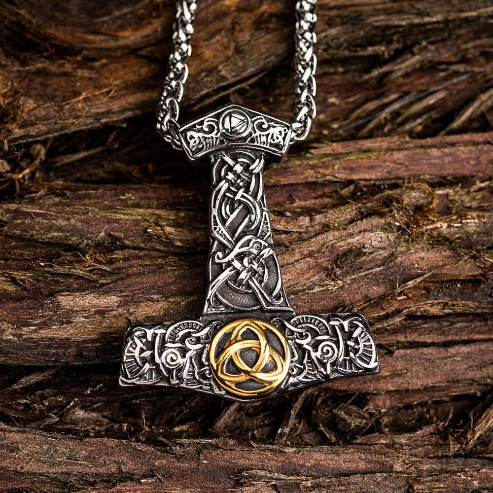 WorldNorse Stainless Steel Mjolnir Viking Necklace