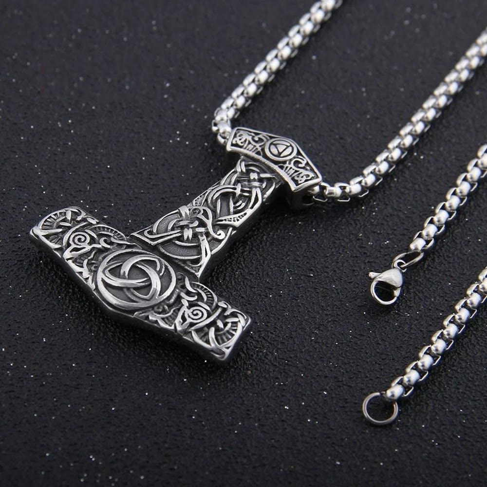 WorldNorse Stainless Steel Mjolnir Viking Necklace