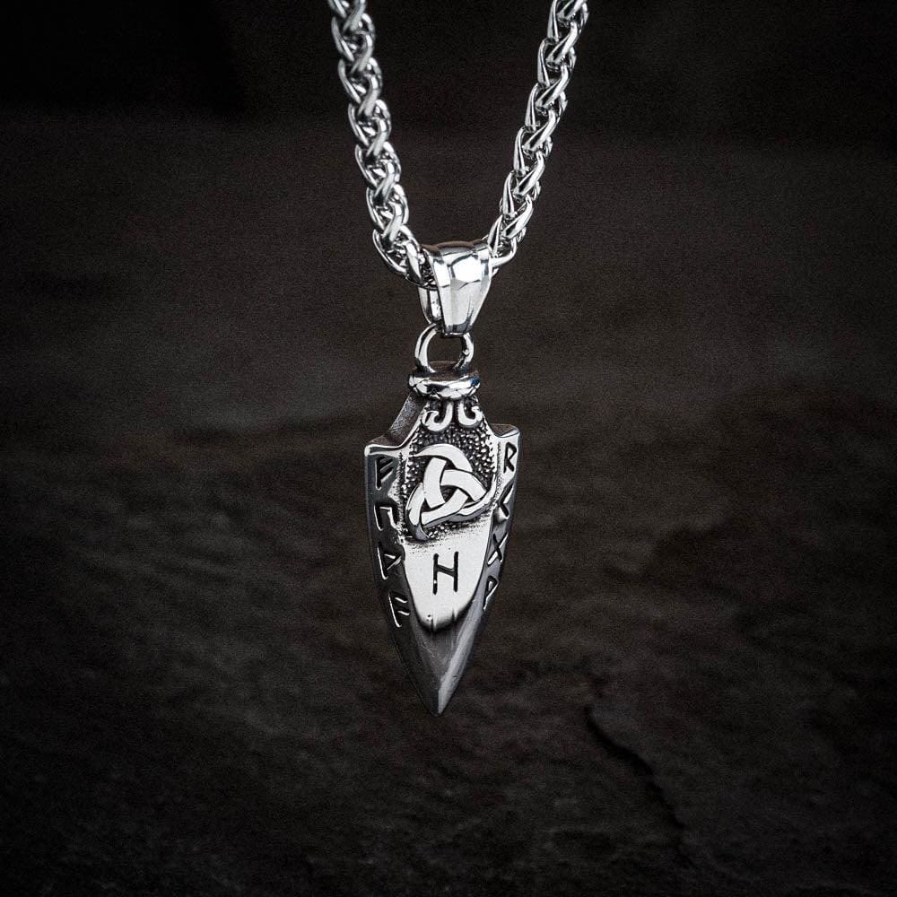 WorldNorse Spear Rune Triple Horn Of Odin Necklace