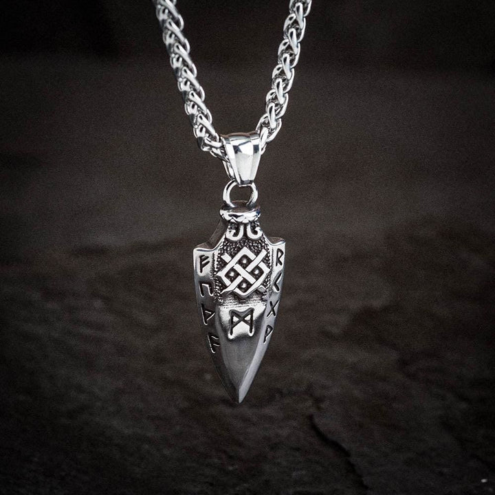 WorldNorse Spear Rune Triple Horn Of Odin Necklace