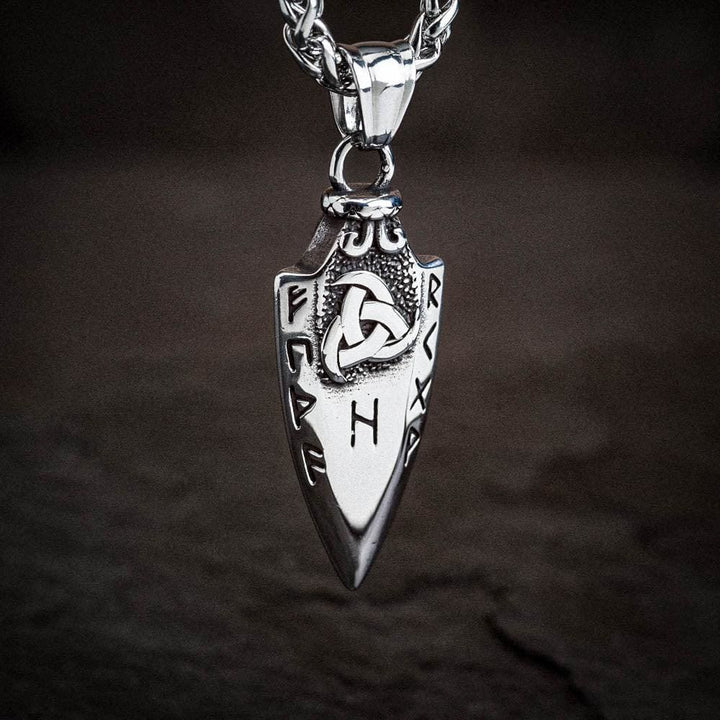 WorldNorse Spear Rune Triple Horn Of Odin Necklace