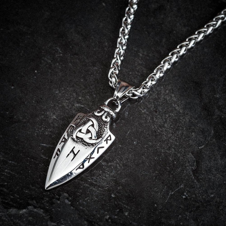 WorldNorse Spear Rune Triple Horn Of Odin Necklace