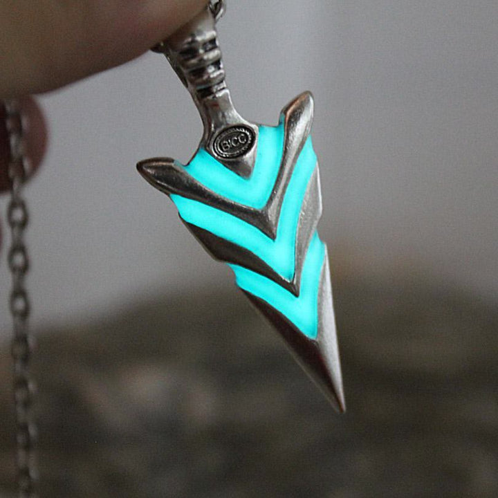 WorldNorse Glow In The Dark Arrowhead Necklace