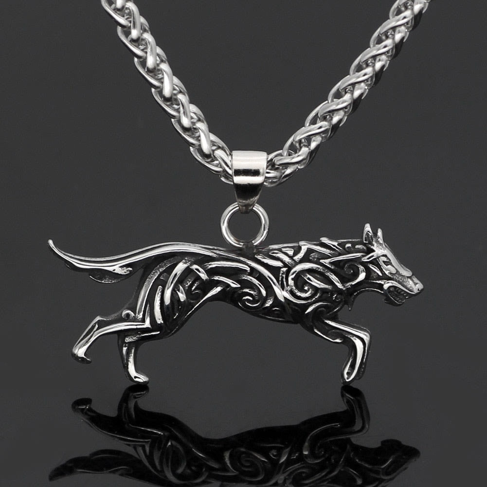 WorldNorse Viking Wolf Spirit Pendant Necklace