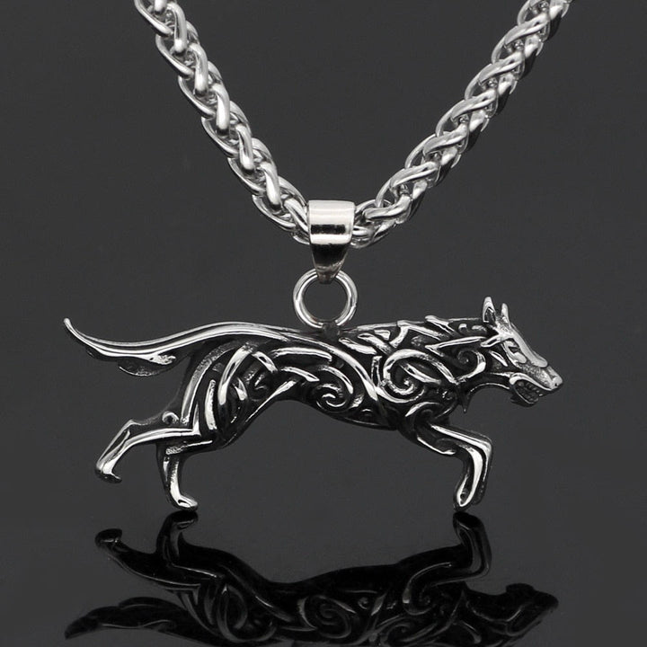 WorldNorse Viking Wolf Spirit Pendant Necklace