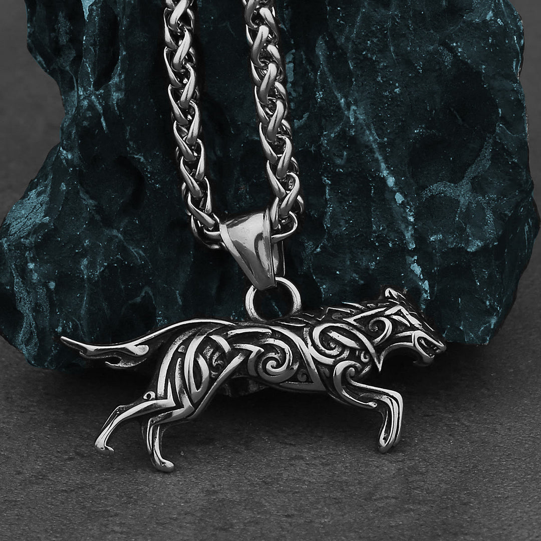 WorldNorse Viking Wolf Spirit Pendant Necklace