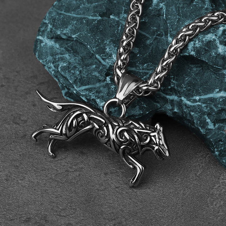 WorldNorse Viking Wolf Spirit Pendant Necklace