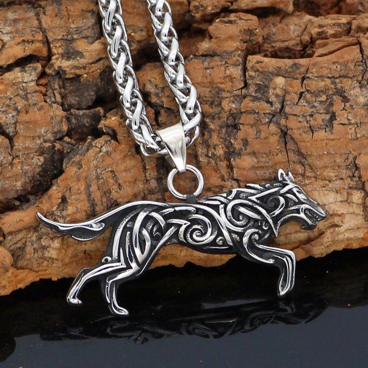 WorldNorse Viking Wolf Spirit Pendant Necklace