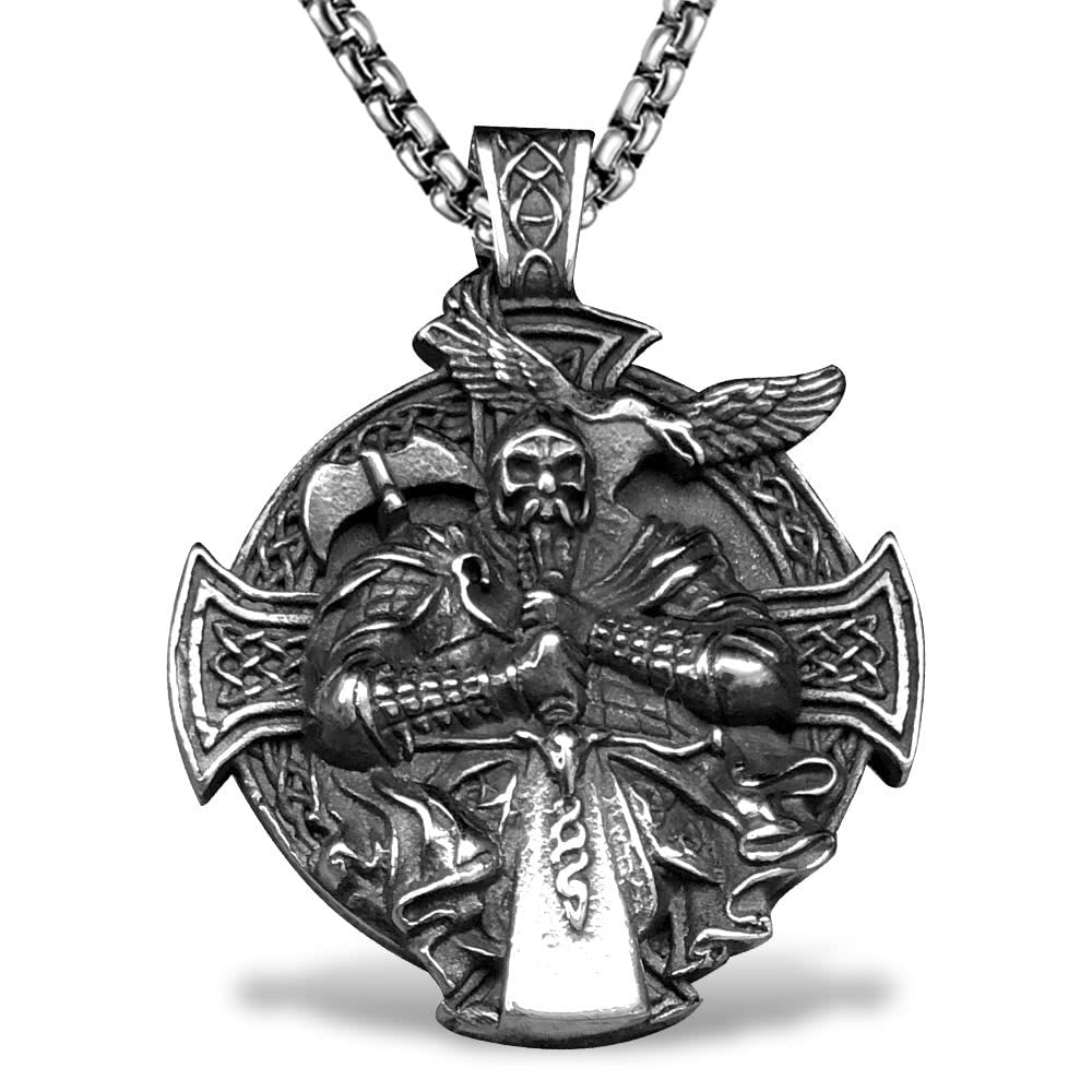 WorldNorse Odin's Warrior Raven Shield Pendant Necklace