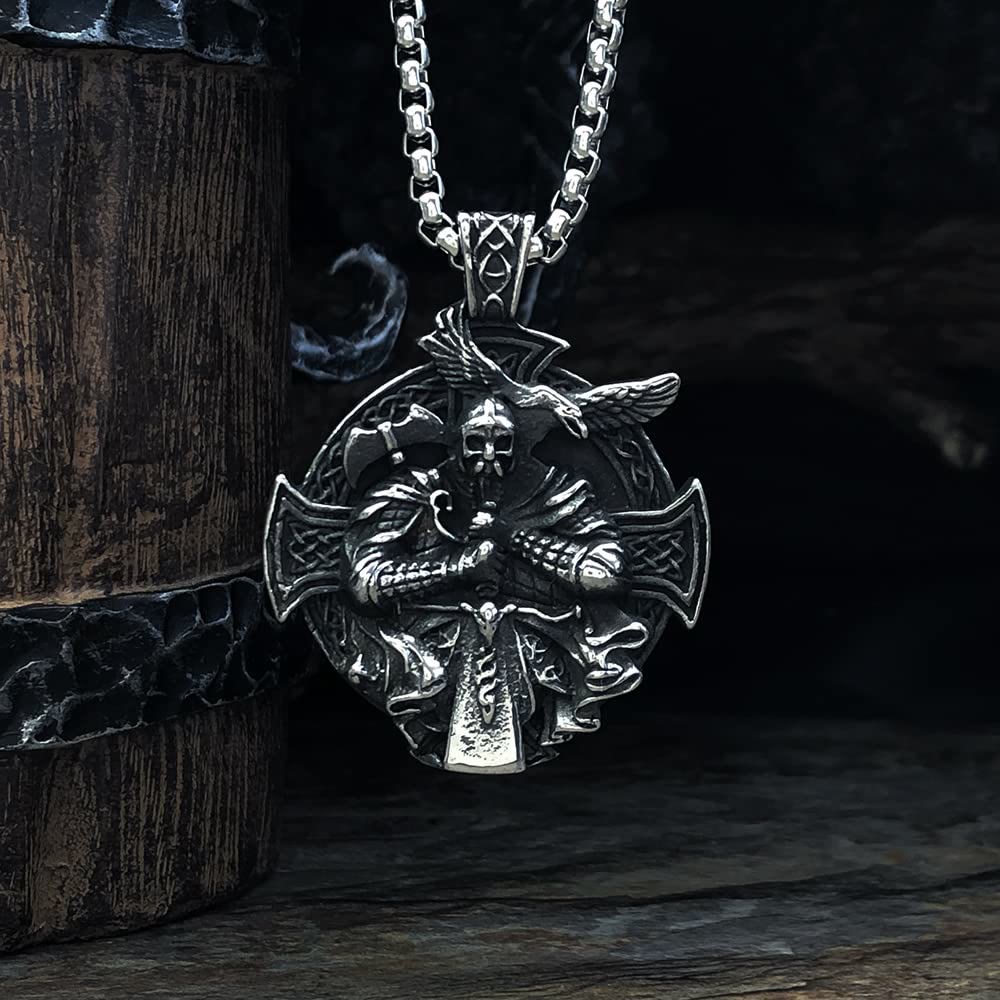 WorldNorse Odin's Warrior Raven Shield Pendant Necklace