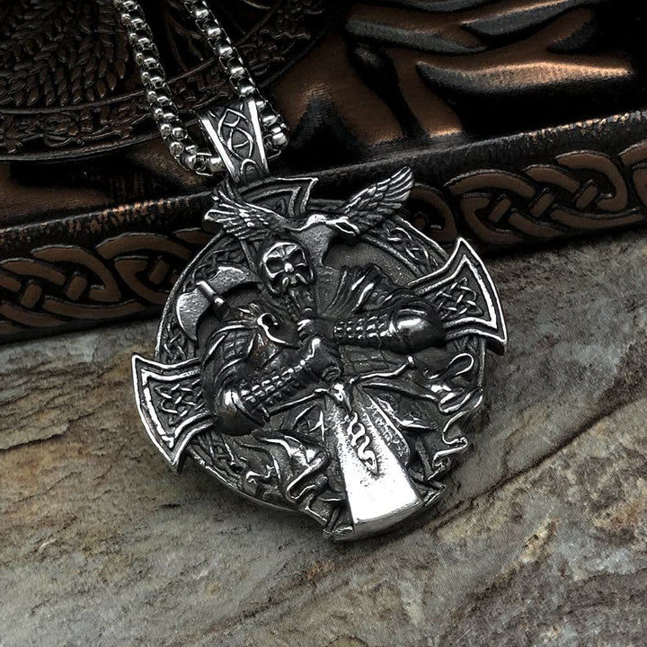 WorldNorse Odin's Warrior Raven Shield Pendant Necklace