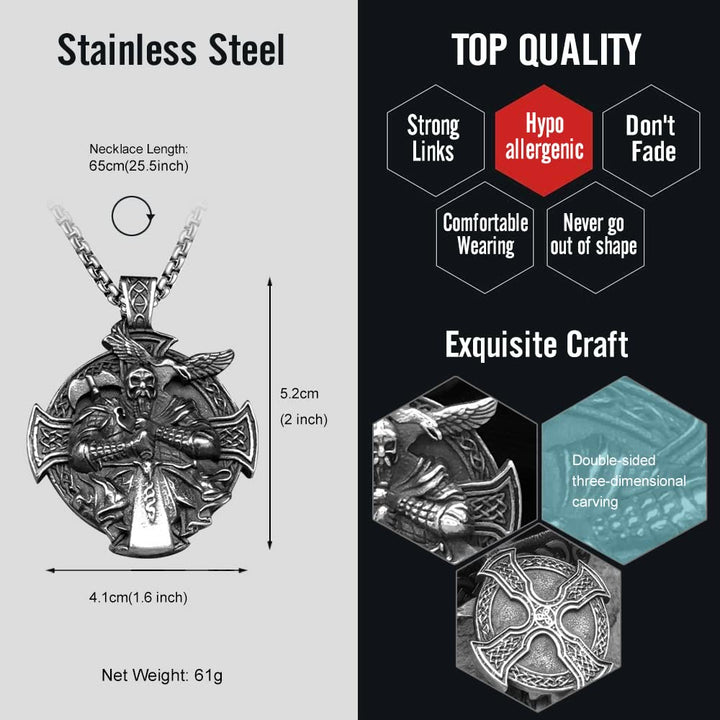 WorldNorse Odin's Warrior Raven Shield Pendant Necklace