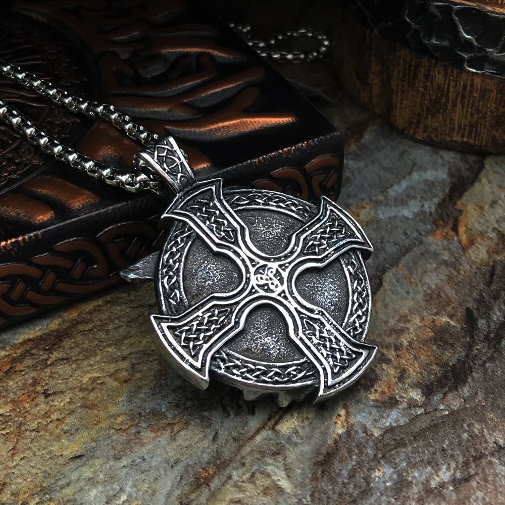 WorldNorse Odin's Warrior Raven Shield Pendant Necklace