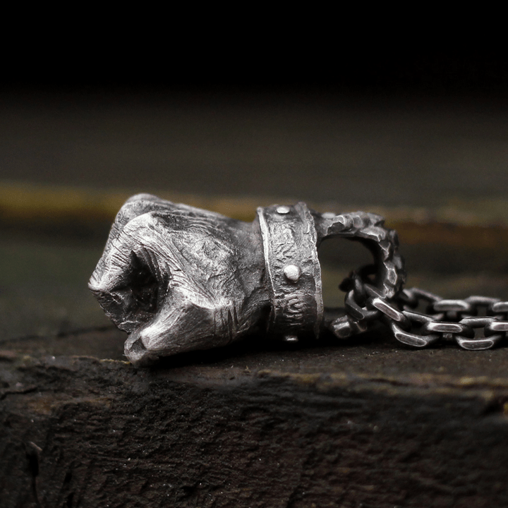 WorldNorse Powerful Fist of Fate Hammering Gesture Necklace