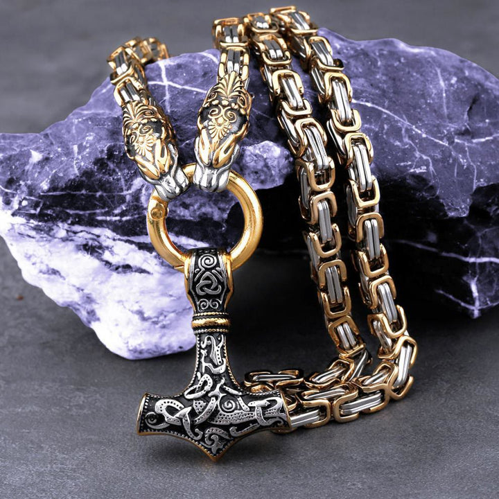 WorldNorse Fenrir Viking Thor's Hammer Necklace & Bracelet