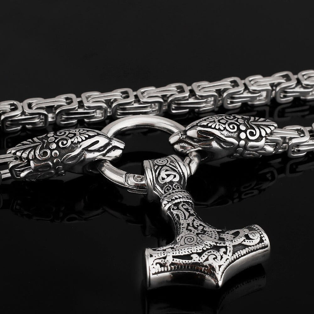 WorldNorse Fenrir Viking Thor's Hammer Necklace & Bracelet