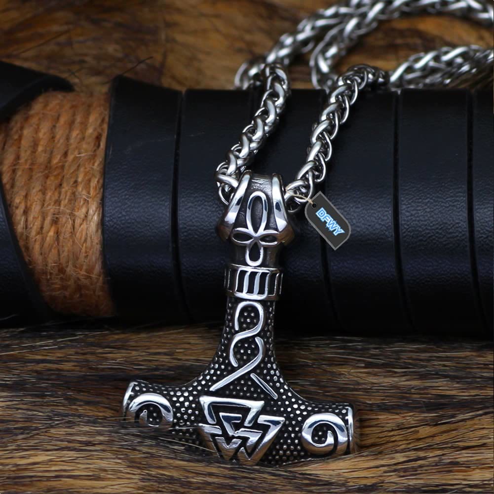 WorldNorse Viking Thor Mjolnir And Valknut Necklace
