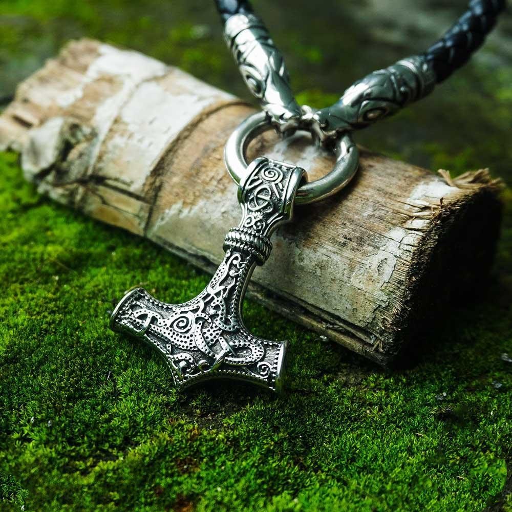 WorldNorse Thor's Hammer Pendant Leather Necklace