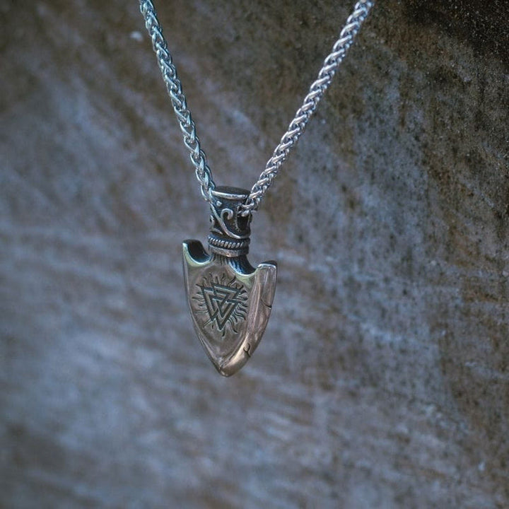 WorldNorse Valknut With Vegvisir Arrow Head Necklace