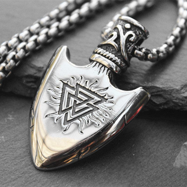 WorldNorse Valknut With Vegvisir Arrow Head Necklace
