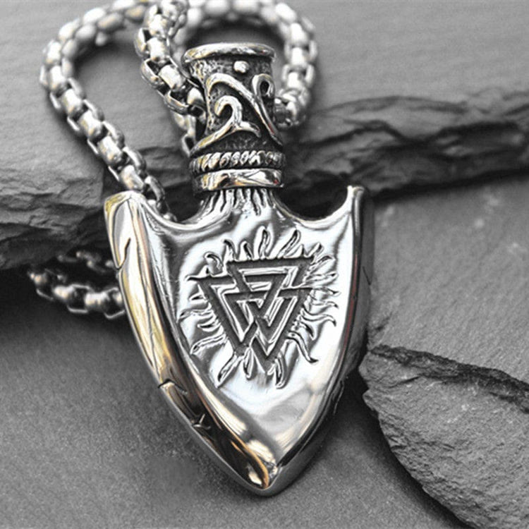WorldNorse Valknut With Vegvisir Arrow Head Necklace
