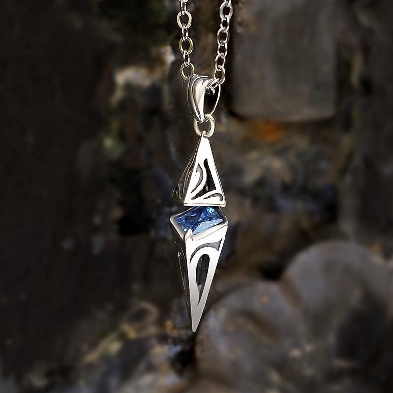 WorldNorse Blue Zircon Talisman Pendant Necklace