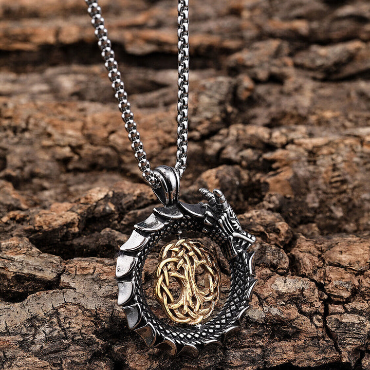 WorldNorse Jormungandr Around Tree Of Life Necklace