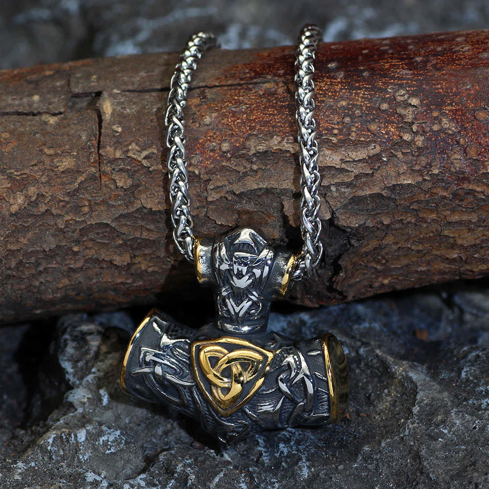 WorldNorse Thor's Hammer Mjolnir Triquetra Anchor Necklace