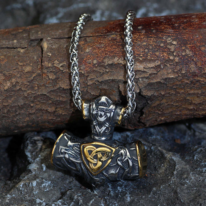 WorldNorse Thor's Hammer Mjolnir Triquetra Anchor Necklace