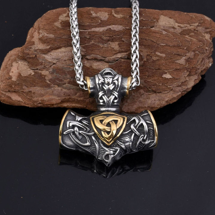 WorldNorse Thor's Hammer Mjolnir Triquetra Anchor Necklace