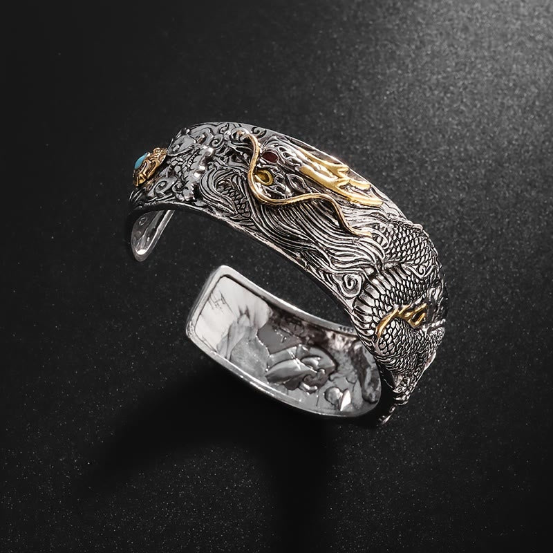 WorldNorse Carved Dragon Beast Domineer Open Bracelet