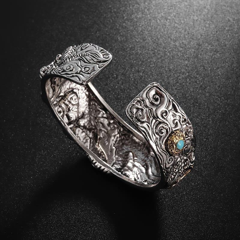 WorldNorse Carved Dragon Beast Domineer Open Bracelet